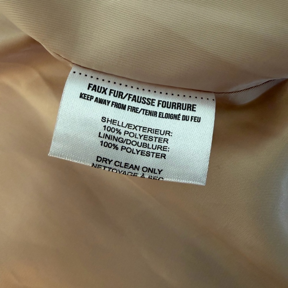 Apparis Sand Plush Faux Fur Hooded Coat M Neutral Beige Vegan Luxe Soft NWOT - Picture 12 of 13
